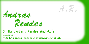 andras rendes business card